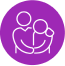 Hugging people icon